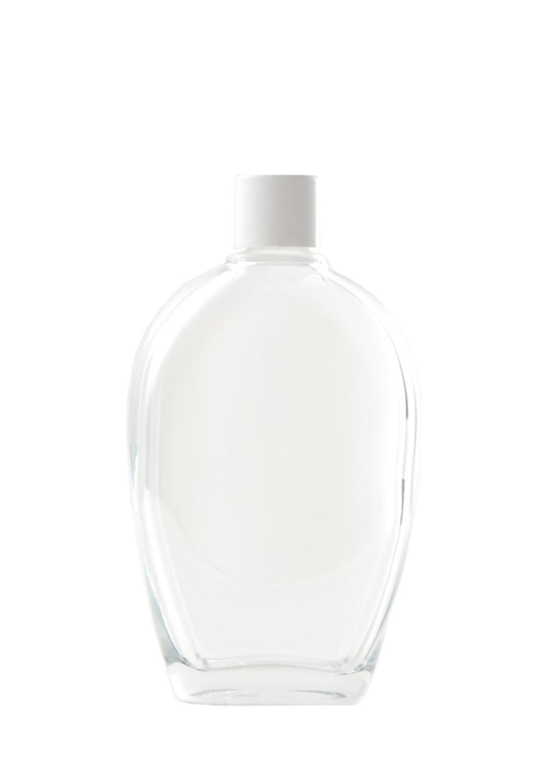 Flacon carré verre transparent 50 ml avec bouchon blanc