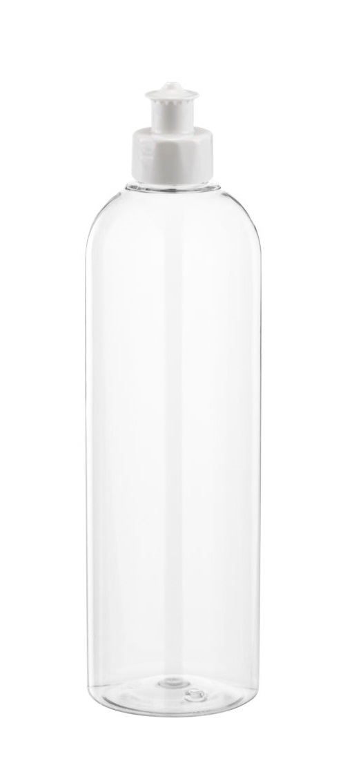 Flacon de laboratoire en PET 500 ml blanc avec vaporisateur à