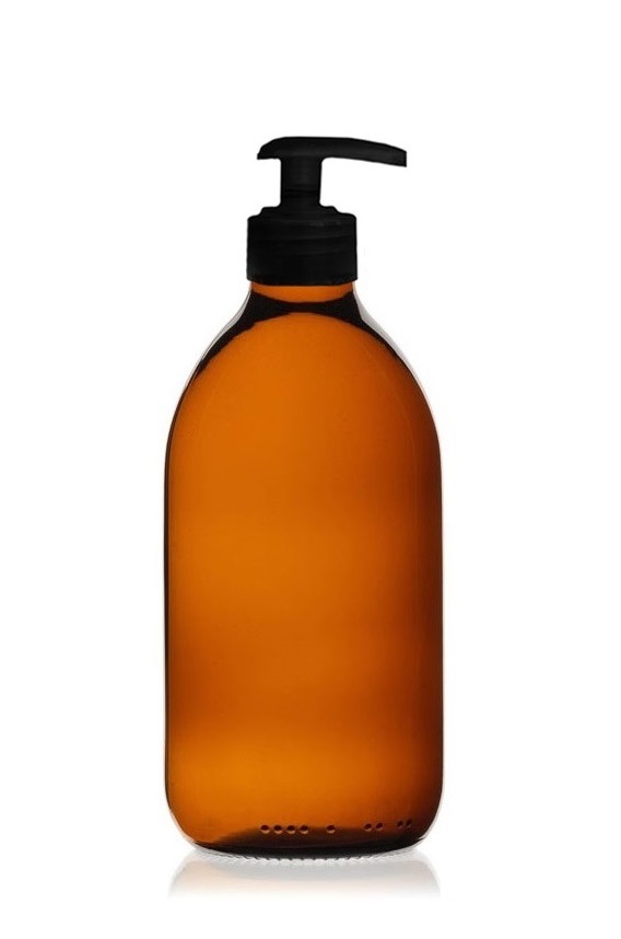 Flacon médical 500 ml couleur claire avec pompe doseuse blanche
