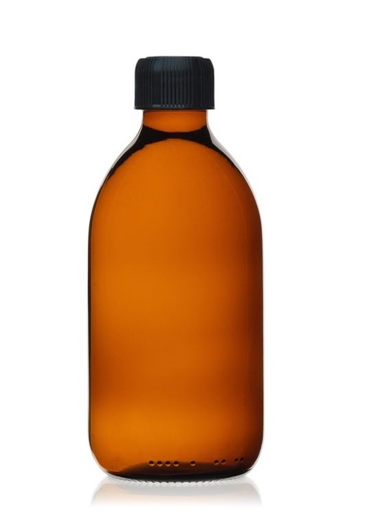 Flacon verre ambré 500 ml PP28 avec bouchon